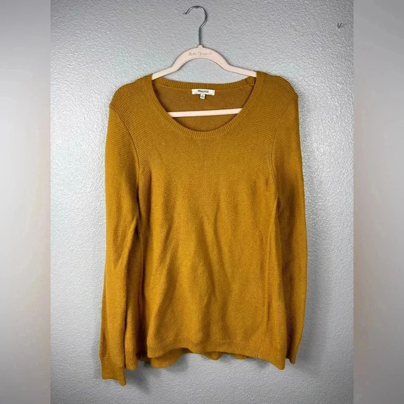 Madewell Sweaters - Madewell Riverside Textured Knit Sweater Oversized Sz L Yellow F3447 Lightweight